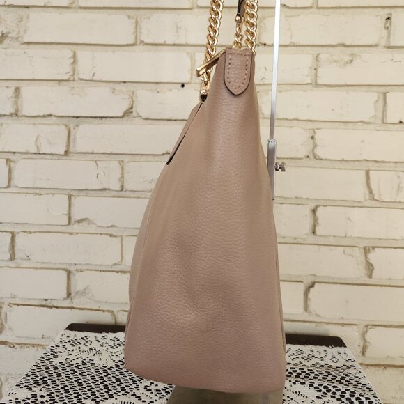 Coach Ava Tan Gold Chain Shoulder Bag Purse - Picture 5 of 14